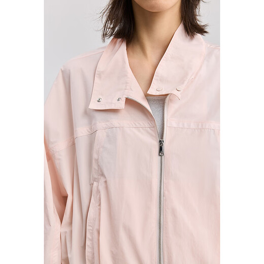 
LILY2025 summer new simple sporty style loose casual versatile commuter thin long-sleeved jacket short 120 light pink S