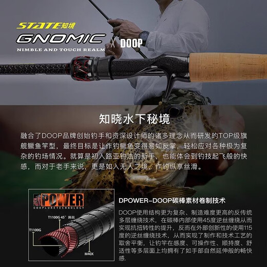 Dopplua Rod Inspiration/Qinghong/Zhijing hohe Empfindlichkeit Ultraschnelle Einstellung schwarzer Boxenbass-Mandarin Fisch Spezialinsektenstange 671m Qinghong CH Grace Griff Einzelabschnitt 2.01m