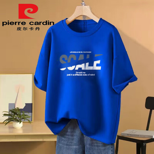 皮尔卡丹（pierre cardin）重磅100纯棉短袖t恤女2025新款夏季休闲百搭宽松大尺码半袖上衣潮 1047#藏青色【100%纯棉】今年流 S 【建议80-100斤】