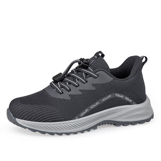 Adachiaki lijian Chaussures plus anciennes de printemps et automne à l'authentique en maille respirante authentique chaussures de marche larges et grasses de baskets plus anciennes C3899 Gris foncé masculin 42