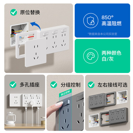 Internationale Elektrikerin-Expansionssocket 86-Typ-Oberflächenanlagerung Erweiterter Schalter Socket Küche Küche Multifunktions-Plug-set-Einstellung in der Einstellung Wireless Konverter erweitert sich nach rechts [weißes 21-Standard-Modell]