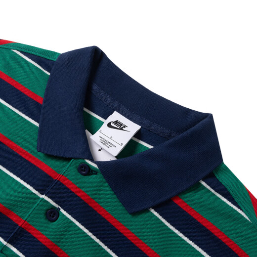 耐克（NIKE）polo衫男装夏季纯棉透气舒适翻领休闲条纹上衣跑步运动服男子短袖 FN3897-410 M /170/88A