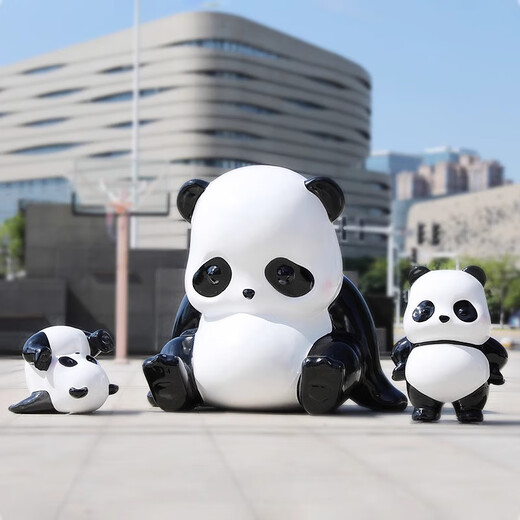 Shangyi Fiberglass Cartoon Panda Sculpture Park Forest Scenic Area Outdoor Large Check-in Simulation Decoration Ornaments Customized.