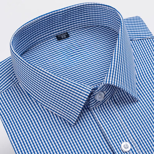 Hengyuanxiang shirt men's business professional white shirt 2025 spring and autumn new style middle-aged non-iron casual long-sleeved shirt for men 6627 blue 2XL /44 size weight 180Jin Jin equals 0.5kg -190Jin Jin equals 0.5kg