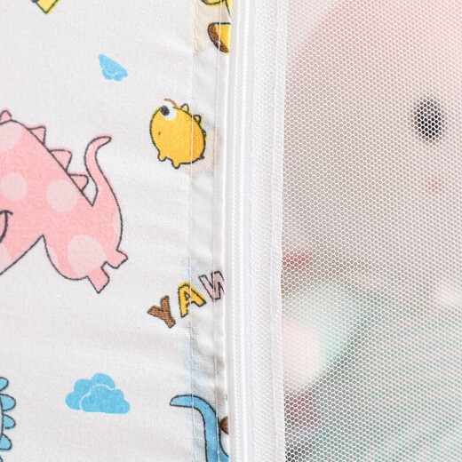 Baby bed and bunk bed, children's bed mosquito net, anti-mosquito for kindergarten, foldable little boy and girl yurt baby mosquito net, Baolaili Baby Dragon--blue 80*160, height about 130, three doors, 2 main doors and 1 side door