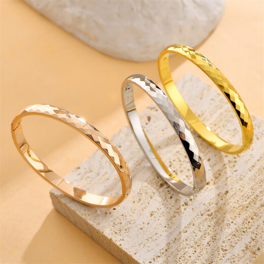 Jinyangyi K gold European and American gold bracelets without fading zircon diamond niche design simple bracelet bracelet 9928-Gold