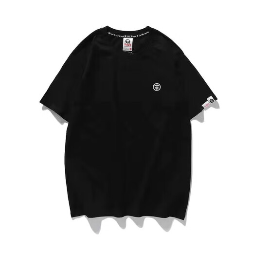 Aape kurzärmelige Sommermänner und Frauen gleiche vielseitige Paar halbärmelige Hemd-Tarn-Affen-Kopf-Trend Black 691 Pure Cotton High-Qualität M 90-110Jin [Jin entspricht 0,5 kg]