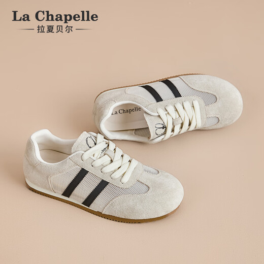 La Chapelle Frauenschuhe 25 Jahre Neue Frauenschuhe Mesh atmungsable Brettschuhe lässig vielseitige Frauenschuhe Trainingschuhe nicht stinkend Füße Leichtgewichtige Frauenschuhe Beige xxe6628-2 36