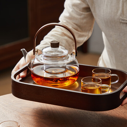 Mu Ye bubble teapot glass tea set large capacity lifting beam tea tray high borosilicate glass kettle household tea set