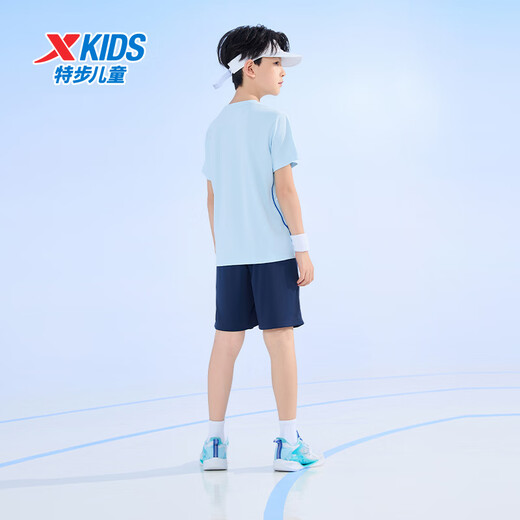 XTEP (XTEP) Ropa para niños para niños y niñas de moda cómoda y versátil de manga corta Sky Blue 120