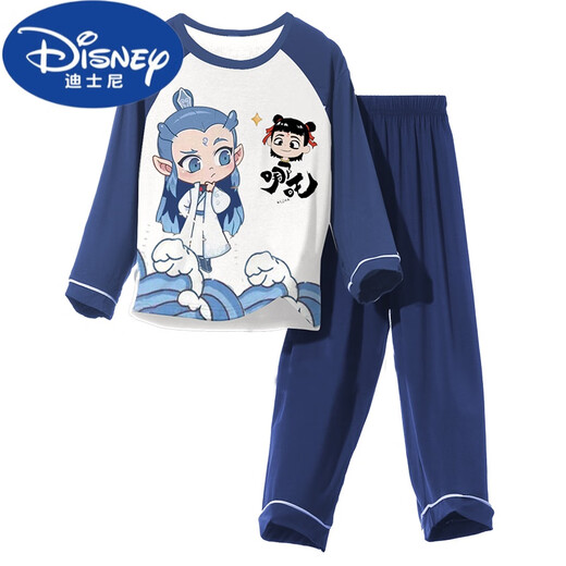 Disney (Disney) boys' pajamas Nezha 2025 new spring and autumn Modal children's long-sleeved thin section big children and little boys home clothes 2M--ST-12158 170 10 yards (110-120)cm
