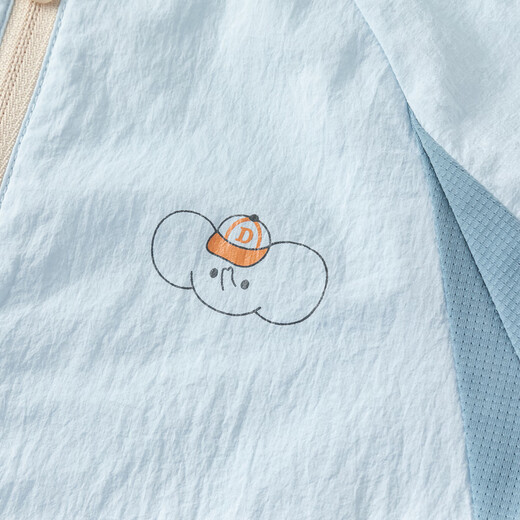 DAVE&BELLA boys' cool jacket 2025 children's new sun protection clothing children's outerwear children's hooded top blue ready stock 110 cm (recommended height 100-110cm)