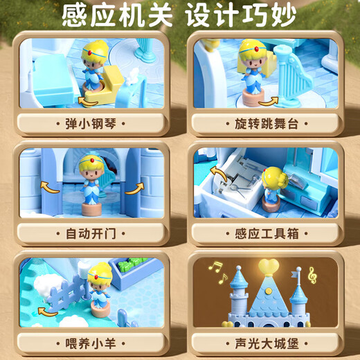 康迪拉家族儿童过家家玩具3-6岁女孩生日礼物艾莎公主磁力城堡公主屋城堡