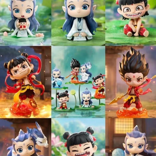 Pop Mart POP MART Nezha: The Devil Child's Sea Blind Box Born Boundary Series Trendy Toy Personalized Creative Ornaments Figure Female Gift Chinese Version Hidden Model Ao Bing Version Nezha