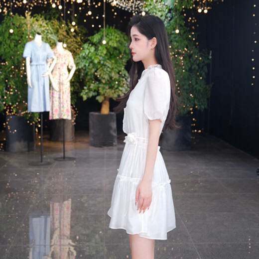 Vestido de gloria hada blanca luna luna nueva producto Tiansi Lotus Leaf Temperament Vacation Fit 1e5R4K830 07W Beige XL