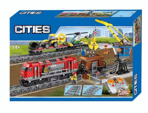 
City Series 60098 Heavy-duty train remote control version Train children assembled Chinese building blocks toys 02009 Heavy-duty train remote control version
