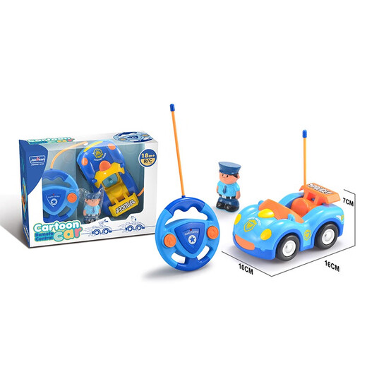Children's Electric 2,4G Fernbedienungsauto mit Lichtern und Musik Cartoon Fernbedienungsauto verkaufen Cartoon Fernsteuerung Spielzeugauto 6623 Neues Polizeiauto - Deep Blue