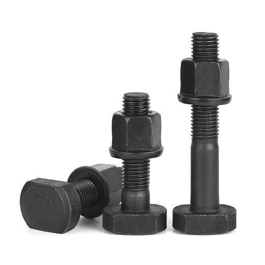 JINGGONG Grade 10.9 High Strength Blackened T-type Pressure Plate Screw Nut Flange Nut Set T-type Bolt Flange Female Assemblage M20*80 Half Thread (1 Set) Grade 10.9