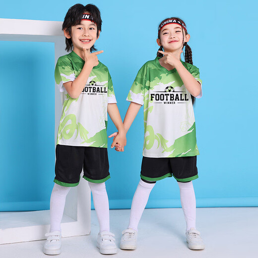 儿童款足球服套装男女童速干短袖训练小学生足球比赛队服定制 YL-9227紫色 XS(155-160CM)