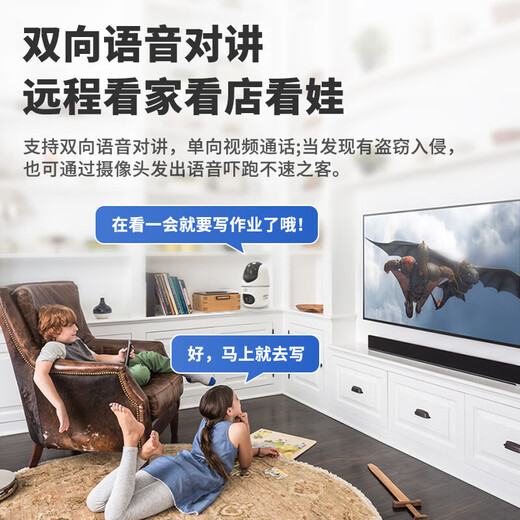 dahua大华监控摄像头1000万双目500万超清云台监控一键呼叫手机远程看家看宠物不含内存卡