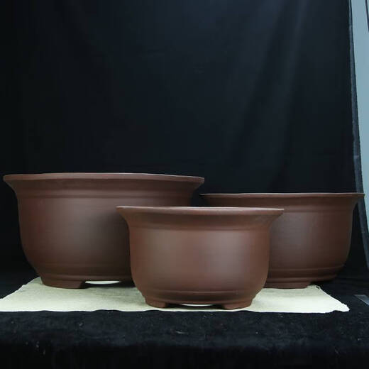 特大号紫砂花盆种树老桩60cm以上超大种发财树铁树陶瓷盆 854一套三个
