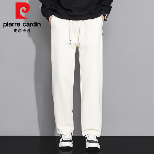 Pierre Cardin Herren Straight Hosen Frühlings- und Sommermodemarke Loose gerade Baumwollhosen Khaki Vielseitige Sportarten und Freizeithosen 6628 Khaki + 6682 Black M [95-115jin [Jin gleich 0,5 kg]]]