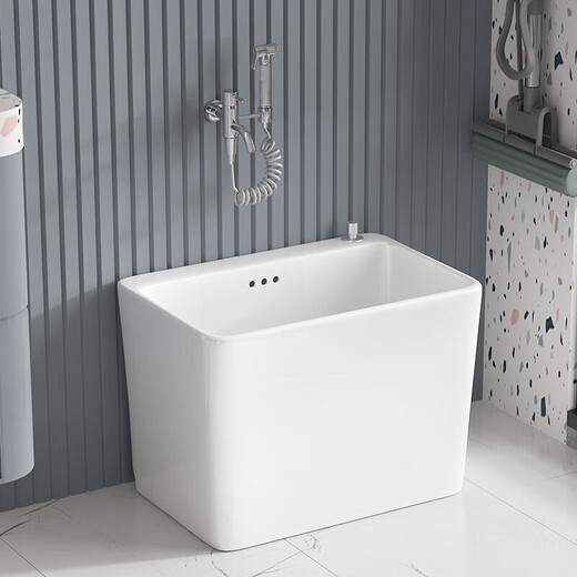 Kohler balcony mop pool ceramic household bathroom floor-standing mop pool mop pool floor mop bucket floor basin trough pool 145 with overflow mop pool + silver spray gun dragon