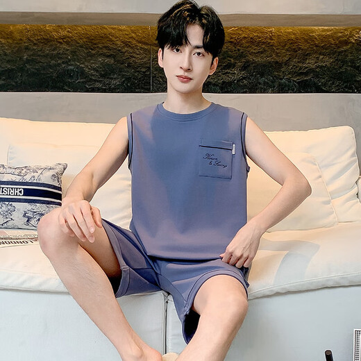 2025 Nouveau pyjamas en coton pur masculin d'été