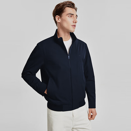 Septwolves Jacket Men's Spring and Autumn Stand Collar Embroidered Wolf Logo Business Casual Commuting Versatile Easy-Care Men's Clothing