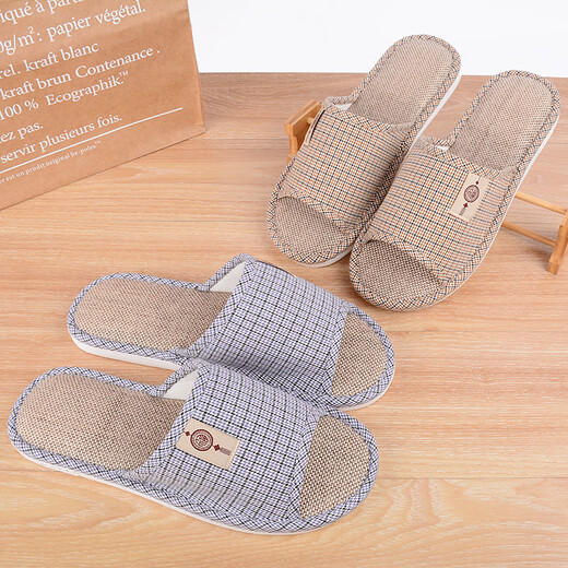 萱慕琳大码拖鞋亚麻夏天凉拖鞋家居四季男47家用春秋室内防滑大号棉麻 6630粉色 35-36 36-37 适合码脚穿