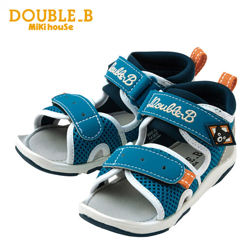 MIKIHOUSE Sandals Toddler Shoes Summer Little Black Bear Double-layer Mesh Breathable Anti-kick Toe Guard Toddler Sports Sandals Double_B Blue 15 (Suitable for feet 14.5cm long)