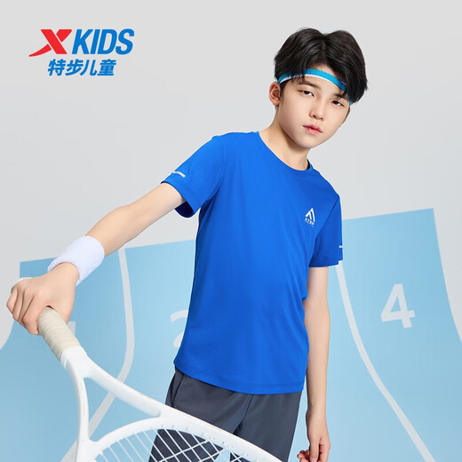 
XTEP (XTEP) children's short-sleeved T-shirt for boys' summer thin new style medium-large children's quick-drying clothes base shirt Royal Blue [9215] 150 cm