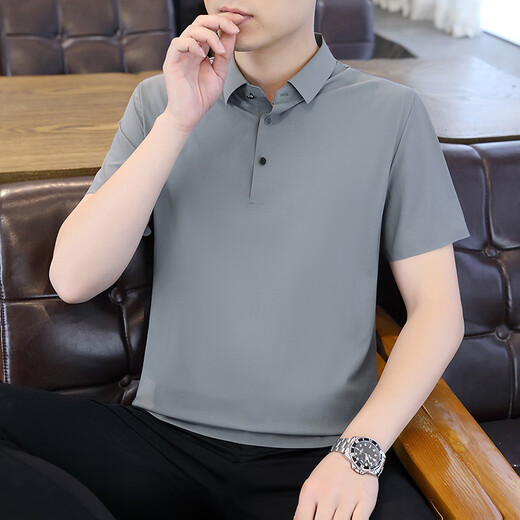 
HUALIN FASHION summer ice silk shirt men's youth trend short-sleeved shirt 6629 gray-green XL (about 120~140 Jin [Jin equals 0.5 kg] can be worn)