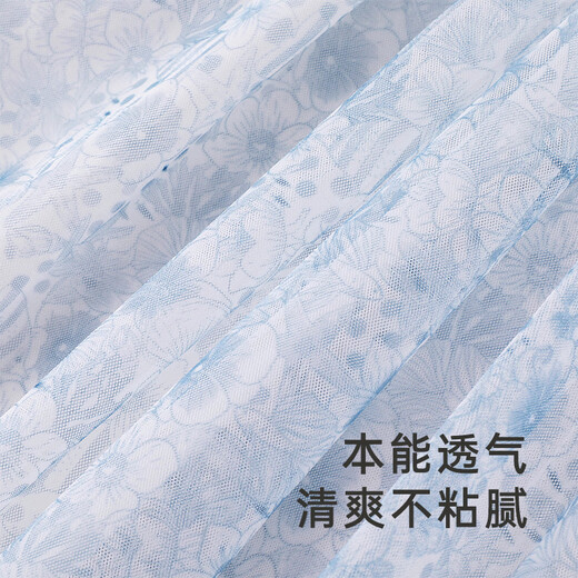 YEEHOO Children's Skirt Summer Refreshing and Breathable Girls Floral Skirt Dress Angel Blue 80 cm