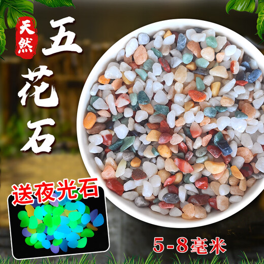 Runhuanian Pure Rain Flower Stone Potted Succulent Pavement Stone Small Multicolored Stone Fish Tank Pavement Ornamental Stone Colorful Small Stone Multicolored Stone 5-8mm 5Jin Jin is equal to 0.5 kg