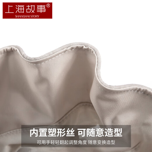 上海故事真丝遮阳帽夏季防晒防紫外线太阳帽桑蚕丝帽子女送妈妈礼物 米咖