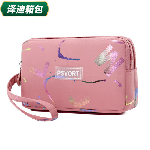 Yunluo estilo coreano de moda múltiple con cremallera gran capacidad gran pantalla de pantalla móvil tela de tela de tela de moneda de moneda rosa mujer de mujer