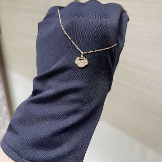 Shengbei Kirin's new 18K gold Ruyi necklace gourd necklace carnelian diamond ladies rose gold pendant clavicle chain style 1