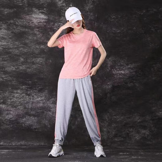 Anta Speed Dry Fashion Running Sports para mujeres en el verano 2024 Nuevos pantalones de manga corta alambre de hielo Corriente 826 rojo [manga corta de algodón puro + pantalones recortados] M [80-95Jin [Jin iguala 0.5 kg]]]