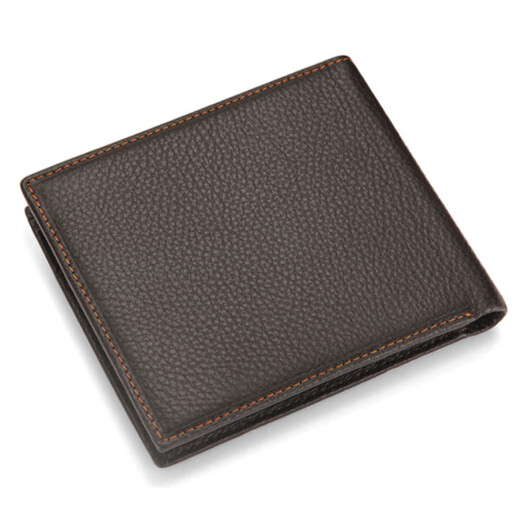 
Seven Wolves Men's Genuine Leather Wallet 2025 New Simple Business Full Leather Wallet Young High-end Short Pure Cowhide Ticket Clip Metal Wolf Mark Brown