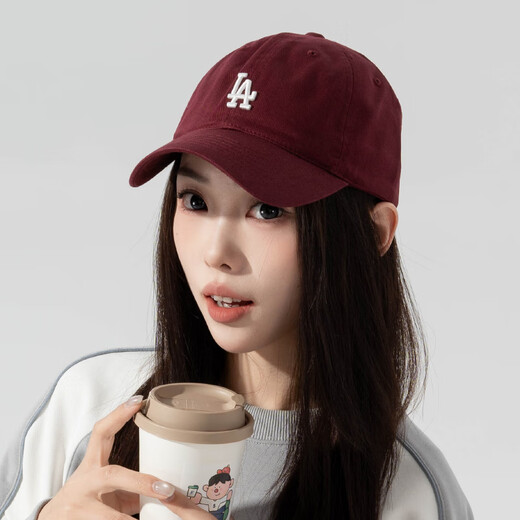 American Professional Baseball (MLB) flagship official website men's and women's hats spring and summer soft top sports baseball hat casual sun hat baseball cap birthday gift Los Angeles Dodgers/burgundy/77 One size F