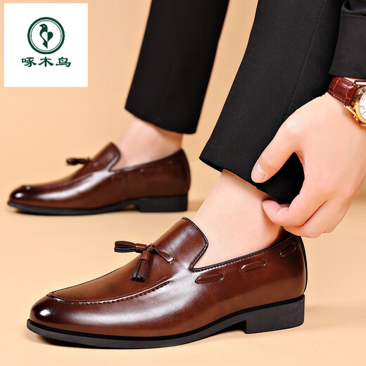 Specht Mattanzug Herren Lederschuhe Herren flacher Glanz formeller Kleidung Jugendspitze
