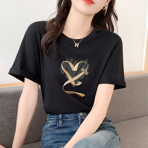 Nosskiss Luxury High-End-Marke Kurzärärmelte Baumwoll-T-Shirt für Frauen 2025 Sommer Neues modisches lockeres schlankes Temperament Vielseitige Top Khaki 724 s