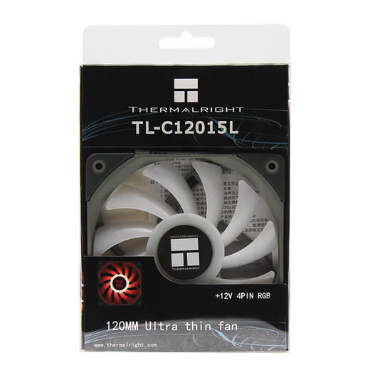 利民Thermalright TL-C12015 12cm薄款机箱散热风扇 15mm风扇 4PIN PWM 1500 转速 S-FDB V2轴承 C12015L RGB薄扇