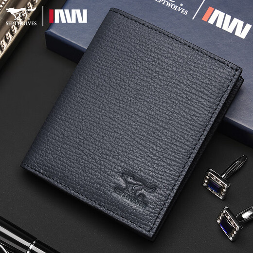 Sieben Wölfe Herren Brieftasche Top -Schicht Cowide Trendy lässig und modische Business Wallet vielseitig Retro Brieftasche Khaki