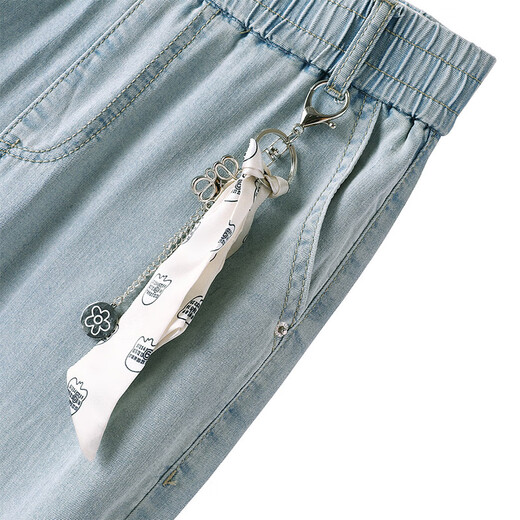 
Cypress House elastic waist jeans 2025 summer new women's high waist droop trousers wash straight pants