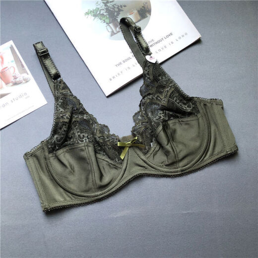 NJSKAKW [2694 Menschen] Europäische und amerikanische schwammeless sexy 200jin [Jin entspricht 0,5 kg] großer BH -Set, sammeln Sie Fett MM, schwarzer Anzug 80D