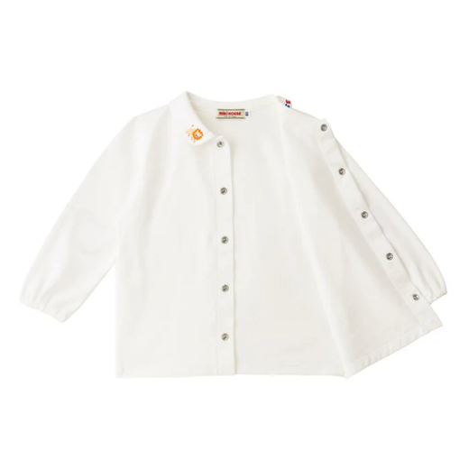 
MIKIHOUSE Good Friends Embroidered Plaid Shirt Made in Japan 11-5402-683 White 11-5402-683 110 cm