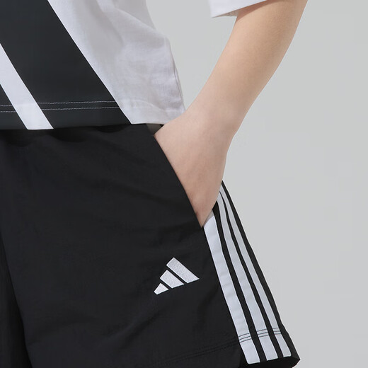 
Adidas women's sports suit 25 summer new three-stripe breathable short-sleeved T-shirt loose five-quarter pants shorts two-piece set JD0846+JE1309 L