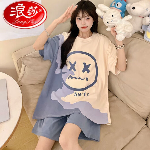 Langsha pijama de tamaño extra grande para mujeres en verano 2025 Nuevos pantalones cortos de manga corta de verano set dulce de dos piezas Estudi